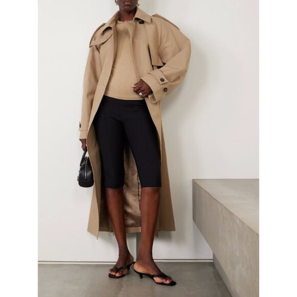 Eterne Fitted Crewneck Short Sleeve T-Shirt in Taupe Small New Womens Tee Top - Picture 13 of 13